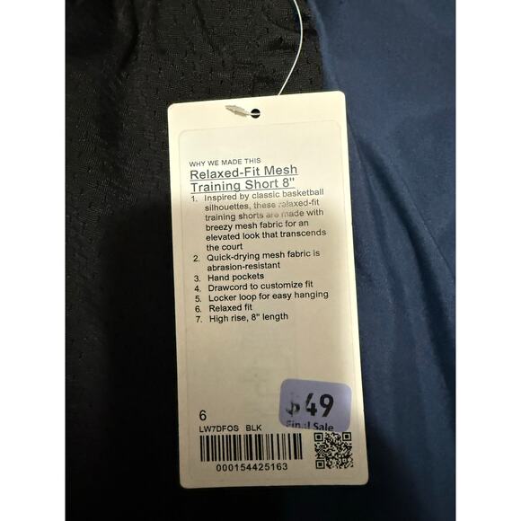 NWT Lululemon Relaxed-Fit Mesh Training Short 8" Size 4 - Picture 3 of 3